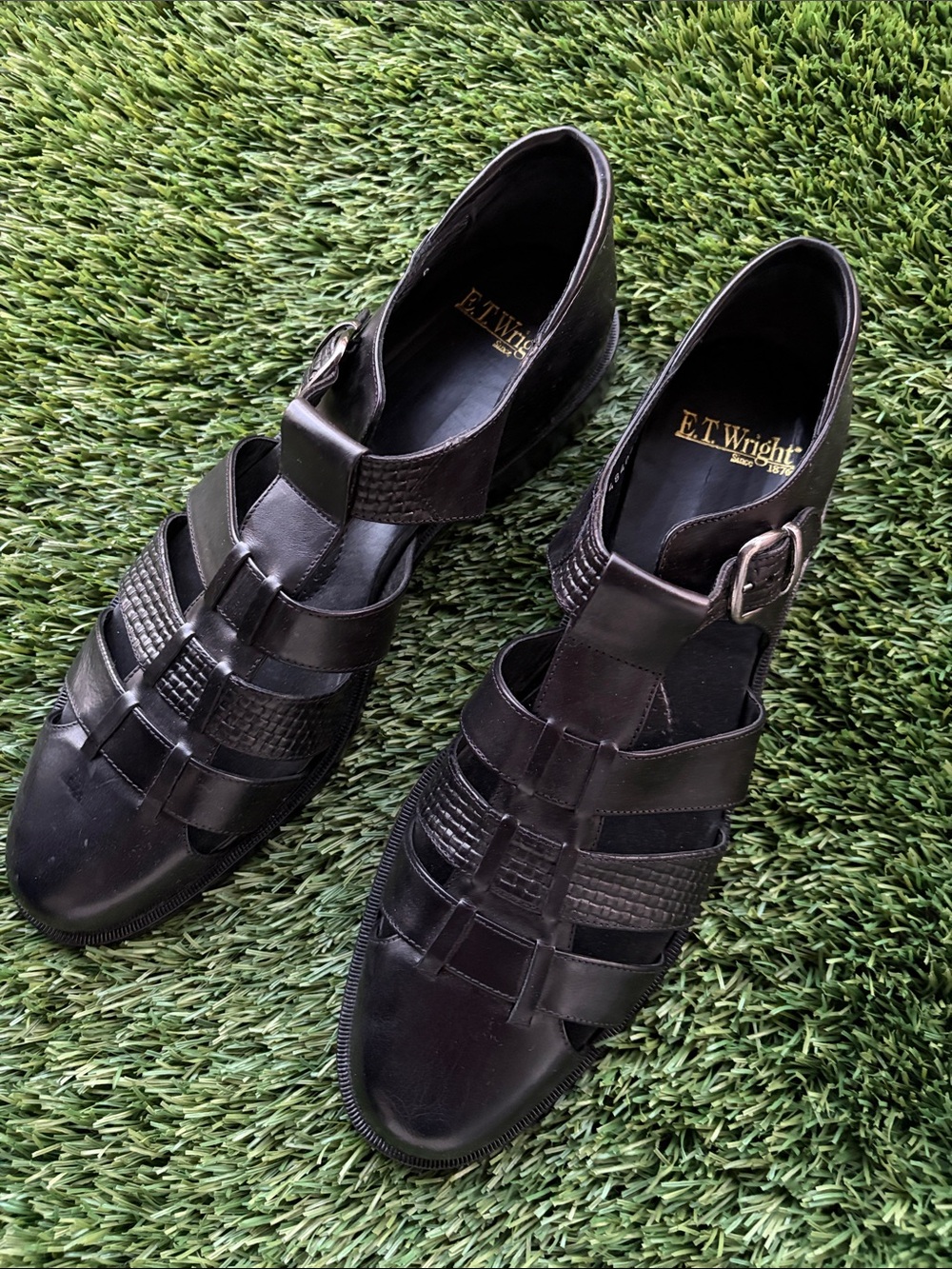 Men's Black Leather Fisherman Loafers